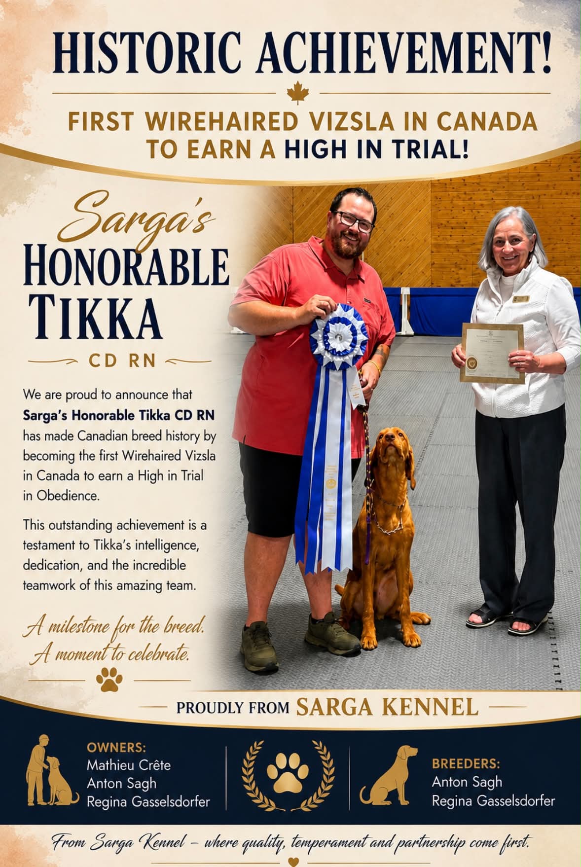 Brag & Wag: Sarga’s Honorable Tikka Makes Canadian Breed History